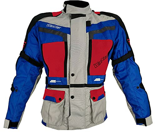 WinNet Giacca Giubbotto da Moto 3 Strati con Protezioni Omologate di 2° Livello Uomo