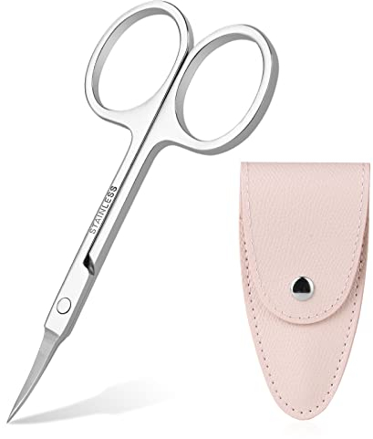 ACWOO Hautschere, Edelstahl Rostfrei Nagelschere mit kleine Ledertasche,Maniküre Schere Nagelhautschere Nail Scissors für Finger und Zehennägel Nagel Schere für Linkshänder und Pflege Reisesets
