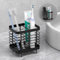 Luxspire Zahnbürstenhalter, Edelstahl Elektrischer Zahnbürsten Halter, Wand Ohne Bohren Zahnbürsten Caddy mit Abflusslöchern für Zahnpasta Organizer Bad, Zahnbürstenköpfe Halter, Schwarz