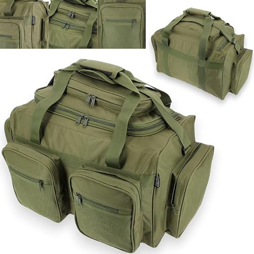 New Fishing Bag Carp Holdall Green Carryall Tackle Multi Pocket Bag Angling
