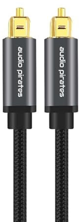 audio pirates optisches TOSLINK Glasfaserkabel [0,5 METER] digitales S/PDIF-Kabel,Verstärker,Heimkino,Xbox One,PS4,OD:4,0 mm,Nylon-Ummantelung,Metall-Stecker,vergoldete Kontakte