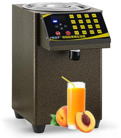 ExoticaBlend Dispensador Automático de Fructosa, Dispensador Comercial de Jarabe de 8.5 L, 360 W, Temperatura Ajustable de 0-40 °C, Máquina para Café, Té de Burbujas y Té con Leche,Gold