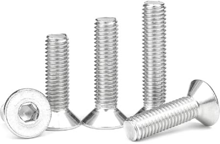 KLNCXC Viti bullone Bulloni a Testa Svasata con esagono Incassato in Acciaio Inossidabile M2-M10, 10 Pezzi, M5x45 mm(M4x8mm)