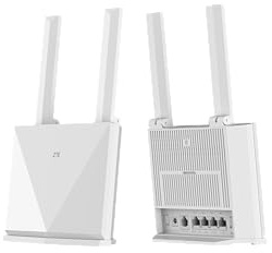ZTE K20 Modem Router 4G LTE cat7 con SIM, WI-Fi dual-band AC1200, 4 Ethernet Ports, Connette fino a 64 Dispositivi, 2 antenne alto guadagno, alimentatore di rete, batteria backup (non incl.) [Italia]