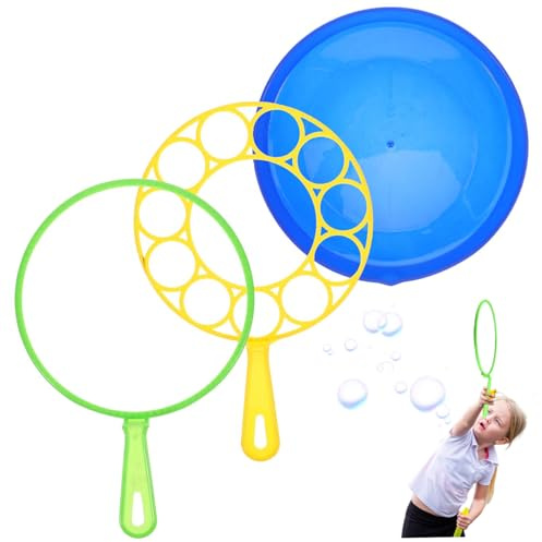 Big Bubble Wand Set, 3PCS/Set Funny Plastic Giant Bubble Wand with Tray for Kids Adults Summer Outdoor Playtime Activity Party Favors