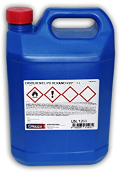 Disolvente Poliuretano ESPECIAL VERANO | Rendimiento óptimo en temperaturas superiores a 25ºC | Limpieza de herramientas y pinturas transparentes y pigmentadas de poliuretano | 5 Litros plástico