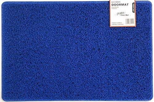 Nicoman Dirt-Trapper Barrier Door Mat Heavy Duty Outdoor Indoor Floor Matt(60x40cm,Blue)