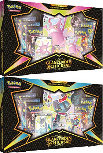 Cards Pokemon - Glänzendes Schicksal - BEIDE Premium Vmax Boxen - Deutsch