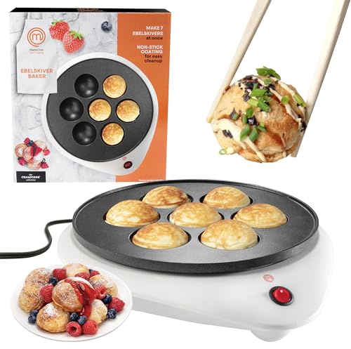 MasterChef Electric Ebelskiver Maker Delicious Homemade Japanese Takoyaki