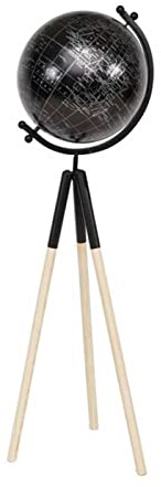 Globo terráqueo giratorio, globo terrestre de plástico educativo, mapa mundi político redondo, 81 x 26 cm color negro