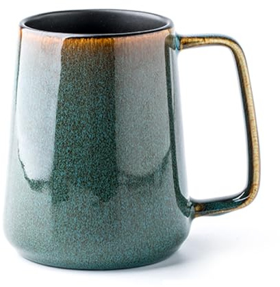 Ceraozmus Large Ceramics Coffee Mugs,24 oz,Large Handle Design,Extra Large Tea and Coffee Cup for Office and Home，Microwave and Dishwasher Safe(Color:24 oz green)