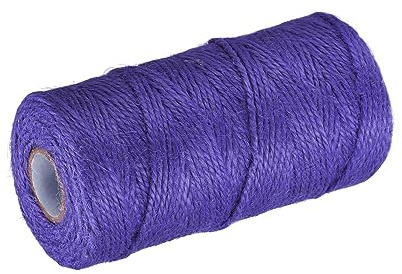sourcing map Spago da giardino da 328 piedi, 2 mm, corda di iuta per lavori d'arte, artigianato fai da te, confezione regalo, viola