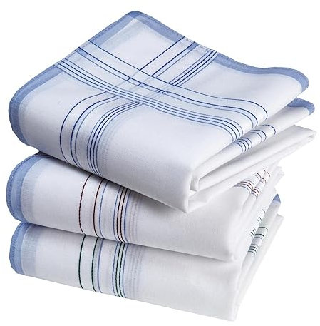 Fazzoletti in tessuto da uomo Premium 100% cotone pettinato, 45 x 45 cm, 3 pezzi, modello V11418