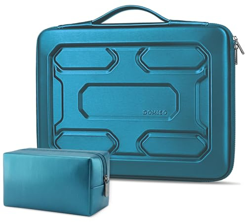 DOMISO Laptop Hard Case 17-17.3 inch Waterproof Shockproof Hard Shell Laptop Sleeve with Handle & Storage Pocket, Compatible with MacBook, HP, Dell, Teal