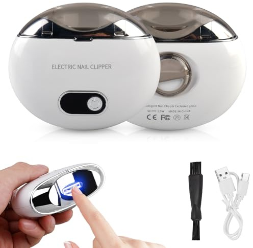 Coupe-ongles électrique, Coupe-ongles électrique, Coupe-ongles, Polissoir à ongles, 2 en 1, Lime à ongles électrique, Coupe-ongles pour ongles, Lime à ongles avec lumière, pour bébés, enfants, adultes