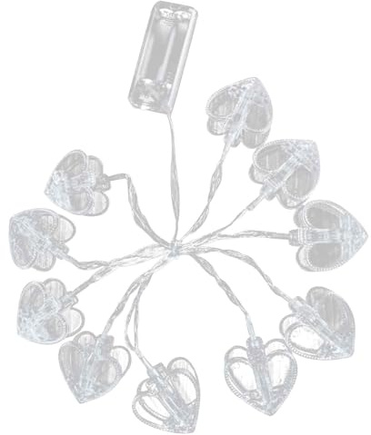 Luci a corda con clip a cuore, Luci a corda con clip a forma di cuore | Luci della stringa con clip,Stringhe di luci a clip per foto a LED, lucine per immagini, lucine per fate da esterno per camera d