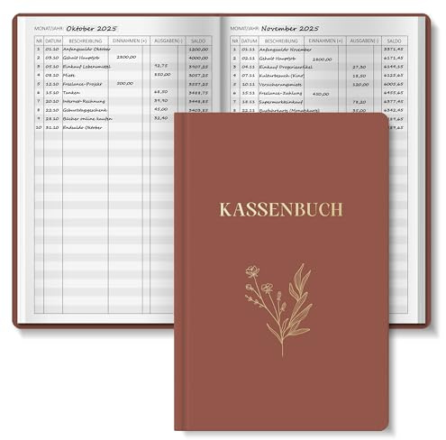 BIROYAL Libro di bilancio, 120 pagine, libro finanziario a spirale, libro contabile di entrata e spese, tracker di spese, agenda finanziaria, taccuino per il monitoraggio del budget, copertina rigida