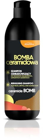JOANNA Shampoo rinforzante bomba in ceramica 500 ml – Shampoo per capelli con ceramidi, cura di riparazione per capelli indeboliti e fragili e garantisce una lucentezza naturale
