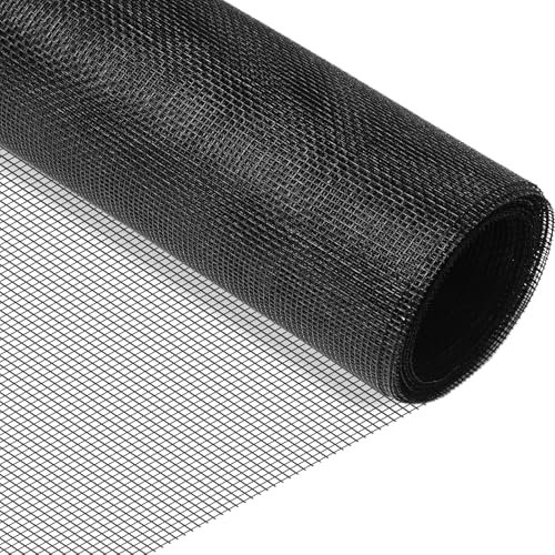 Fly Screens for Windows 1.2m(W) x 2.5m(L) Adjustable Fiber Window Screen Mesh, DIY Nets for Windows Keep Mosquitoes Flies and Insects Out, Suitable for Windows Doors and Terraces (Black)