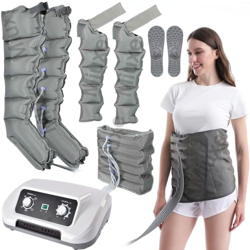Luftkomprimeringsstövlar | 4 6 Cavity Electric Ben Massager, Lymfatisk dränering Midja Relax ARM och fotmassager, främjar blodcirkulation och muskelavlastning Fast återhämtning
