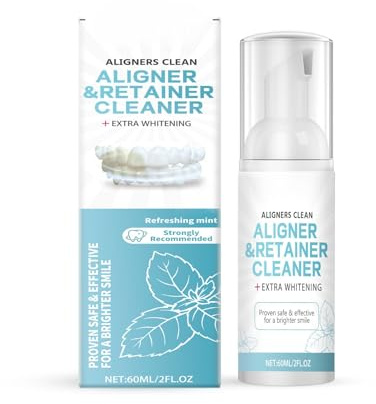 Retainer Cleaner Clear Solution -Mouth Guards Cleaning Foam for Teeth,Denture Cleaner Clear Solution,Teeth Cleaning for Dental Care, Neutralizes Odours