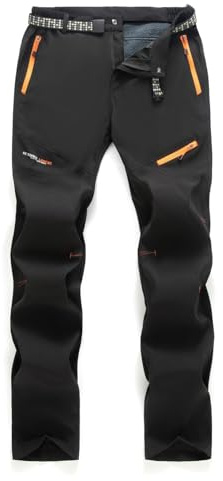 BWBIKE Pantalon de Ski de Randonnée en Polaire d’extérieur pour Hommes Hiver Chaud Épaissir Résistant à l’Eau Pantalon de Travail isolé pour Neige avec Poches à Fermeture éclair