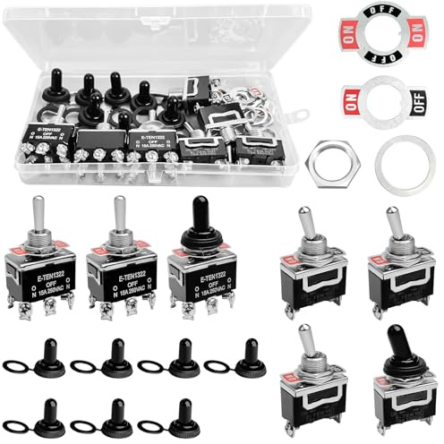 7 interruttori a levetta rocker toggle in miniatura, 15 A/250 VAC, 2 posizioni, 2 pin-on/off, 6 posizioni, 3 pin, NO, interruttore a levetta subminiaturizzato, interruttore a bilanciere, per auto