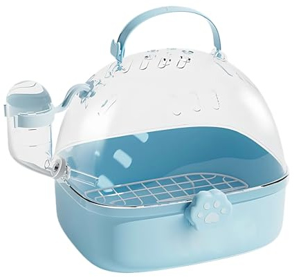Caja de transporte para hámster | Caja portátil para animales pequeños con botella | Bolsa de transporte de aves transpirable para erizos, chinchillas, cacatúas, periquitos