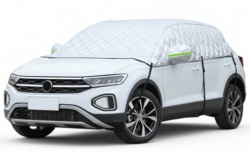 Halvgarage bil vinterskydd kompatibel med VW T-ROC 2017–2025 – stabilt hagelsäkert bilskydd som frostskydd, isskydd och solskydd, tjockt fordonsskydd mot snö, is och värme