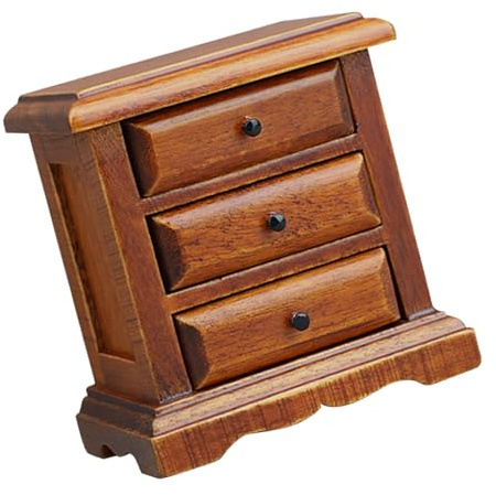 Mocoocouture Casa delle bambole comodino scala 1:12 con cassetto funzionale mobili in miniatura, modellino per progetti fai da te, decorazione casa delle bambole accessori