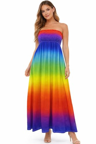 Womens Printed Strapless Bandeau Sheering Top Dress – Jersey Boobtube Style, Ladies Plus Size UK 8–22