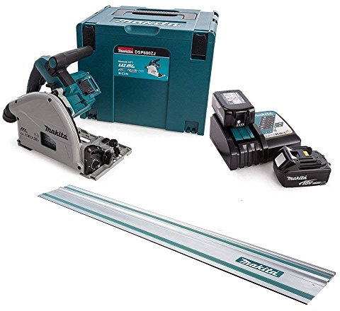 Makita DSP600PT2 36v Twin 18v Brushless Plunge Cut Circular Saw 1x Guide Rail