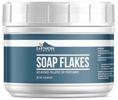 Earthborn Elements Soap Flakes (1 lb), Homemade Laundry Detergent, Tallow-Based, Unscented