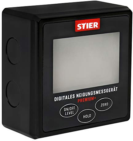 STIER Digitales Neigungsmessgerät, ausgestattet mit LCD-Display, ermöglicht exakte Messungen und Prüfungen bis zu ±0,2° Genauigkeit, magnetische Befestigung für vielseitigen Einsatz