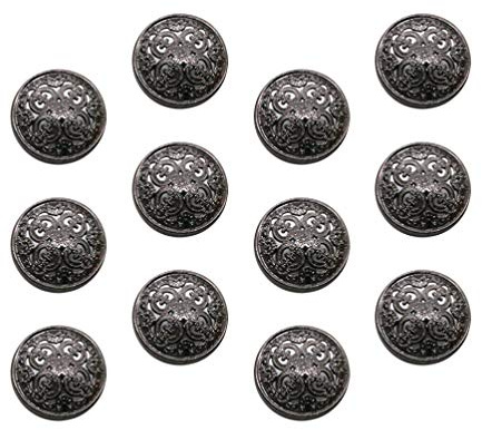 Milisten 30pcs Metal Round Flat Buttons - Coats, Jacket, Shirt, Suit, Trousers Buttons for DIY Craft Sewing (Black, 20mm)