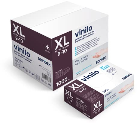 Guante DE Vinilo Azul SIN Polvo XL 100UDS