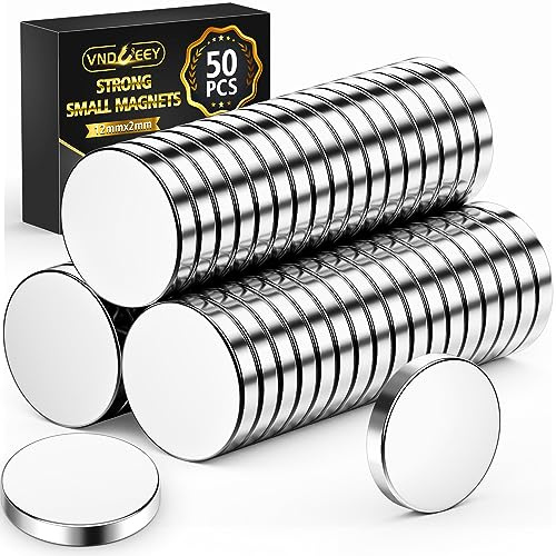 VNDUEEY Magneter starka, 50 stycken 12 x 2 mm magneter för magnettavla, kylskåp, hantverk, liten för hem, arbete, foton, whiteboard
