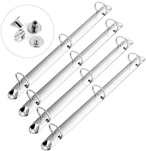 4 Pieces Letter Size Ring Binder Mechanism Replacement Kit Metal 3-Ring Binders Ring Loose Leaf Binding Spines Combs for Binder Organizers (4)