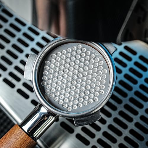 KNODOS Filtre à café en acier inoxydable de haute qualité, extraction optimale de l'expresso, compatible avec Delonghi et plus encore, design facile à nettoyer (argent, 51 mm)