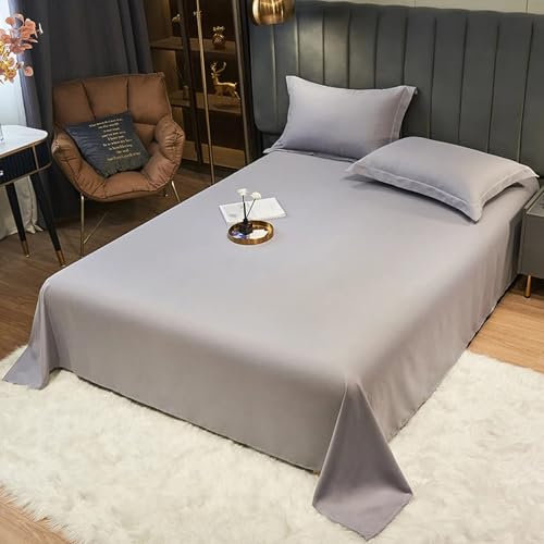HAIBA Bettlaken ohne Gummizug 220x230cm hellgrau Microfaser Betttuch – atmungsaktiv und Allergiker geeignet
