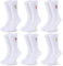 Utensilsto 6 Paar Weiß Tennissocken Socken Damen & Herren Crew Socks mit Motiv, EU 39-42 Sportsocken Lustige Socken mit Cocktail Getränke, Unisex Atmungsaktive Tennis Socken Lässig Arbeitssocken