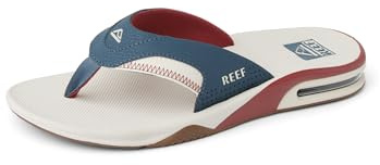 REEF Fanning Mens Bottle Opener Flip Flop, Arch Support, Durable Outsole, Water Friendly, Varsity, 7