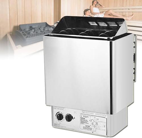 Calentador de sauna de acero inoxidable con controlador incorporado Calentador de sauna eléctrico Estufa de sauna húmeda y seca Sala de sauna de spa para el hogar que favorece la desintoxicación,8KW