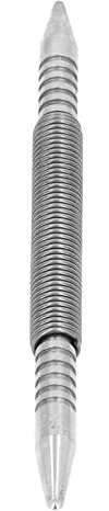 Punzón central cargado con muelle. Material de acero al carbono. Funcionamiento sencillo. Funcionamiento con una sola mano. Punzón para clavos de resorte. Fuerza de impacto 3500 PSI