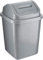 ZYBUX - Plastic Swing Top Bin 5L Waste Paper Rubbish Trash Can Square Small Swing Top Desktop Kitchen Bathroom Garbage Dustbin, 5 Litre (Grey)