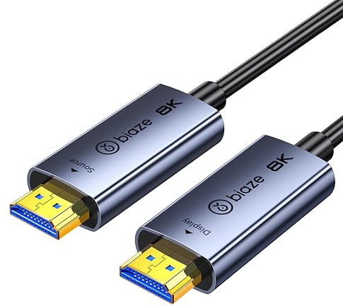 biaze HDMI 2.1-kabel, 10 m, 48 Gbit/s, 8K 60 Hz/4K 240 Hz, eARC HDR10+, kompatibel med PS5/Xbox Series X/Mac mini M4