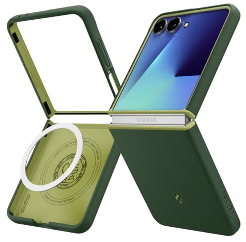 Spigen for Galaxy Z Flip 7 Case, Nano Pop MagFit [Fast Wireless Charging/Magnet for Galaxy] - AVO Green