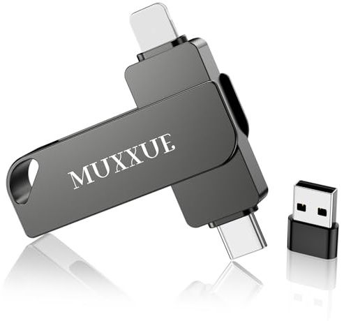 【Sin App】 MUXXUE 3 en 1 Pendrive para iPhone 256 GB