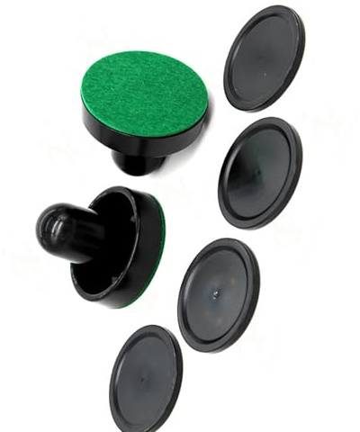 Plastics Air Hockey Pusher - Juego de paletas de repuesto con palas, mango de portería resistente para mesas de juego, adultos y niños, paletas de hockey de aire estándar y discos