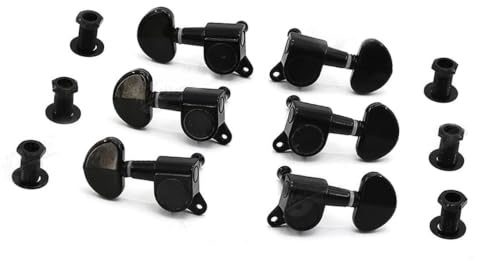 Stämmare För Akustisk/elektrisk Gitarr Folkstil Helt Sluten 45 Graders Stämningsrundt Huvud Guld/Silver/Svart Låsbara Stämskruvar(Black)